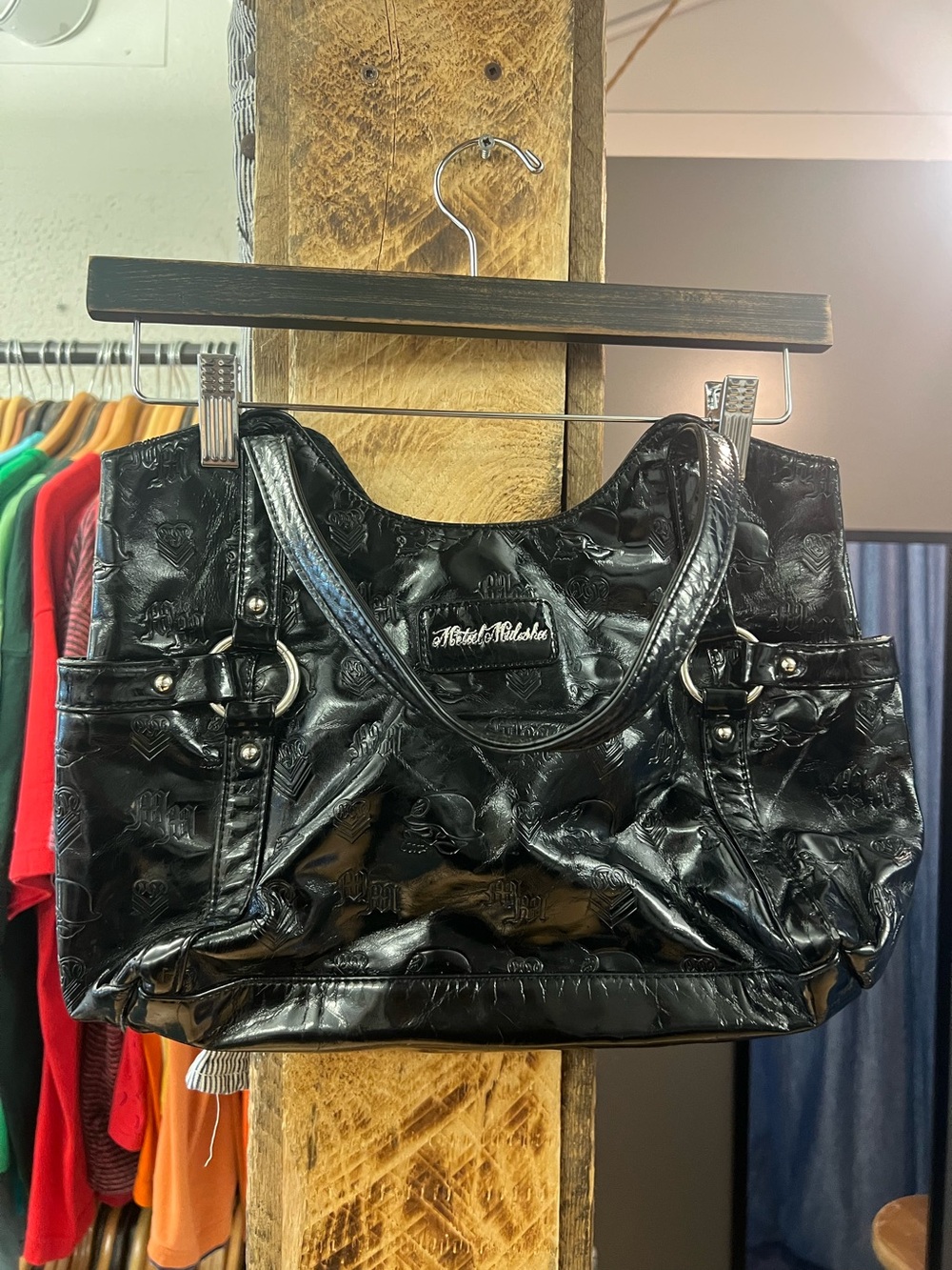 Vintage Metal Mulisha Black Leather Handbag